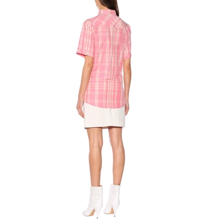 Shop Isabel Marant Emily Checked Cotton-blend Shirt In Pink