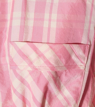 Shop Isabel Marant Emily Checked Cotton-blend Shirt In Pink