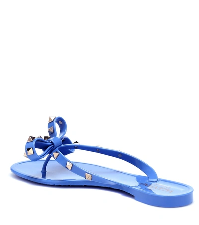 Shop Valentino Rockstud Pvc Sandals In Blue