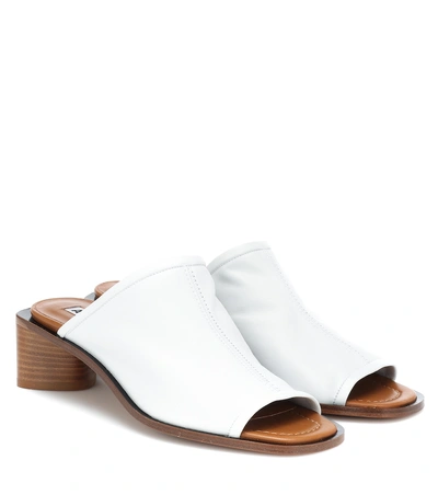 Shop Acne Studios Leather Sandals In White