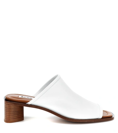 Shop Acne Studios Leather Sandals In White