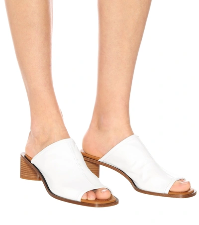 Shop Acne Studios Leather Sandals In White