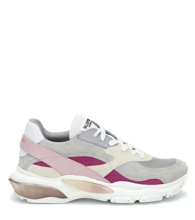 Shop Valentino Bounce Suede Sneakers In Multicoloured