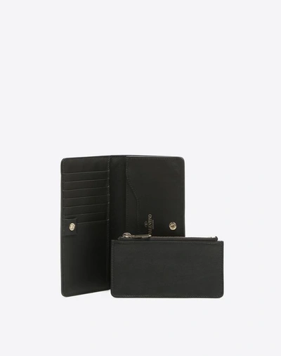 Shop Valentino Garavani Rockstud Wallet In Black