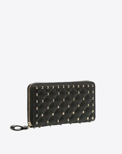 Shop Valentino Rockstud Spike Continental Wallet In Poudre