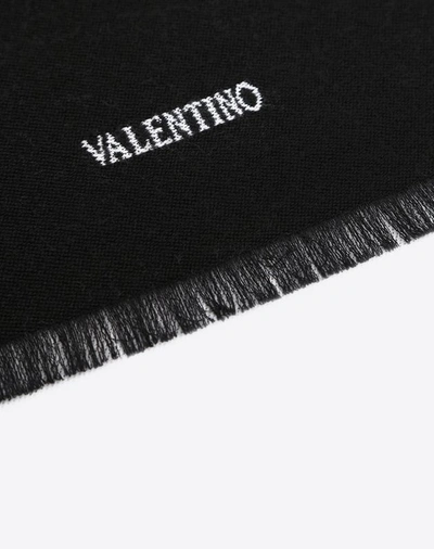 Shop Valentino Uomo Vltn Scarf In Black