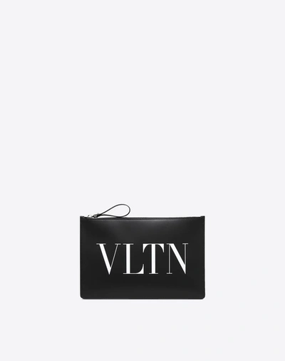 Shop Valentino Garavani Uomo Large Vltn Zip Pouch In Black