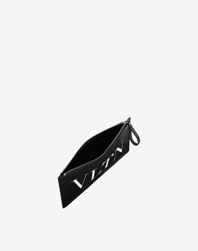 Shop Valentino Garavani Uomo Large Vltn Zip Pouch In Black