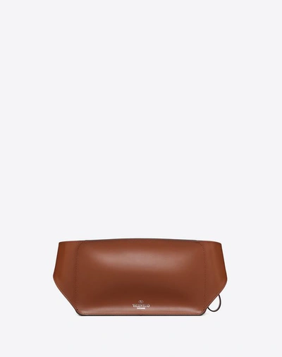 Shop Valentino Garavani Uomo Leather Vltn Belt Bag In Tan