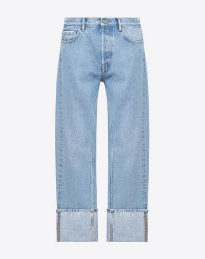 Shop Valentino Uomo Baggy Fit Jeans In Azure