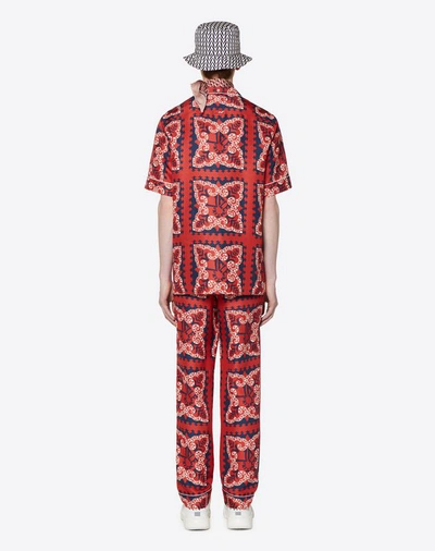 Shop Valentino Uomo  Mini Bandana Silk Pyjama Trousers Man Multicoloured 100% Silk 52 In Multicolored