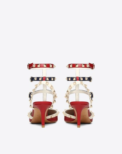 Shop Valentino Multicolor Rockstud Caged Pump 65mm In Red