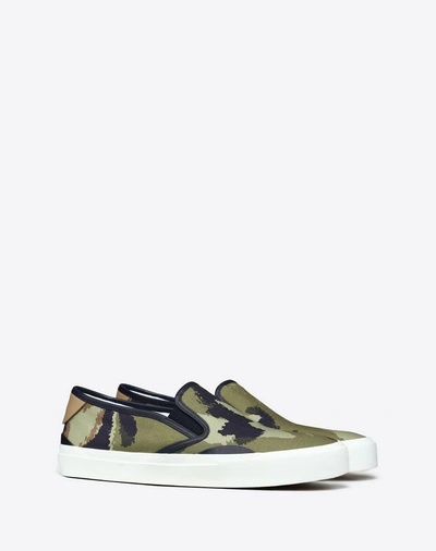 Shop Valentino Fabric Scale Print Slip-on In Blue