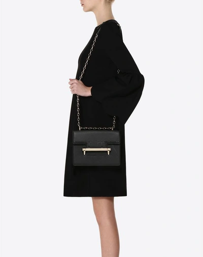 Shop Valentino Medium Vltn Uptown Shoulder Bag In Black
