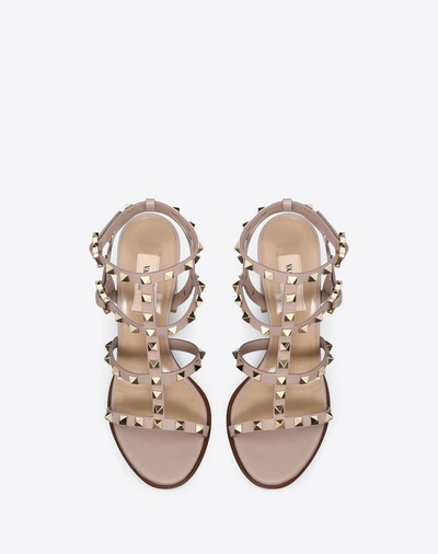 Shop Valentino Garavani Rockstud Ankle Strap Sandal 90 Mm In Poudre