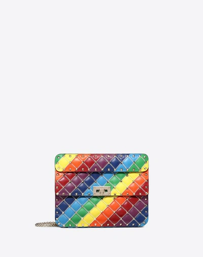 Valentino Garavani Medium Rainbow Color Rockstud Spike Bag In Blue ModeSens