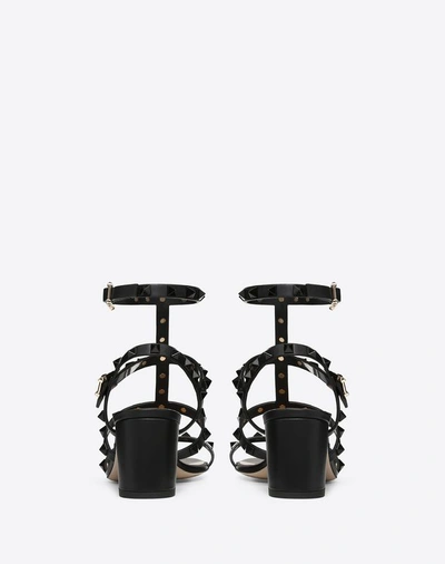 Shop Valentino Garavani Rockstud Ankle Strap Calfskin Leather Sandal With Tonal Studs 60 Mm In Black