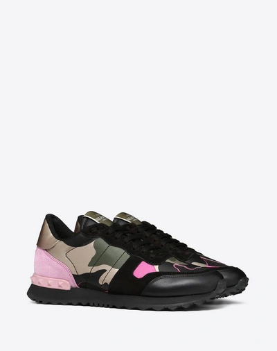 Shop Valentino Metallic Details Camouflage Trainer In Multicolored