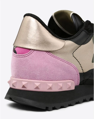 Shop Valentino Metallic Details Camouflage Sneaker In Multicolored