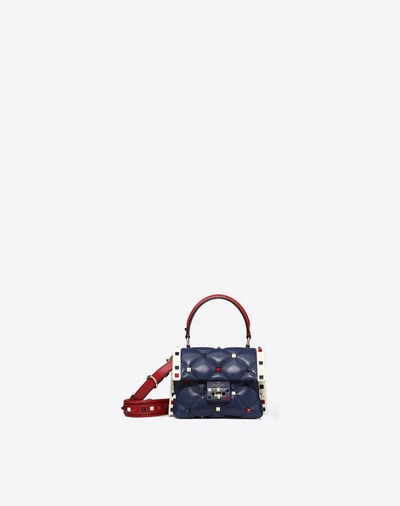 Shop Valentino Mini Multicolor Candystud Top-handle Bag In Blue