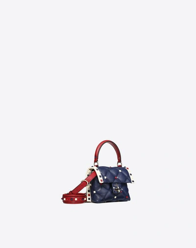 Shop Valentino Mini Multicolor Candystud Top-handle Bag In Blue