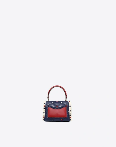 Shop Valentino Mini Multicolor Candystud Top-handle Bag In Blue