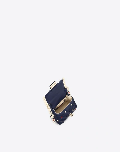 Shop Valentino Mini Multicolor Candystud Top-handle Bag In Blue