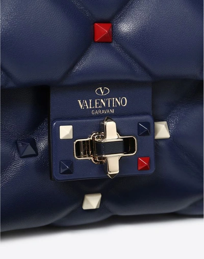 Shop Valentino Mini Multicolor Candystud Top-handle Bag In Blue
