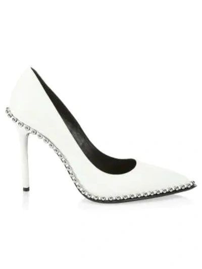 Shop Alexander Wang Rie Studded Pumps In White