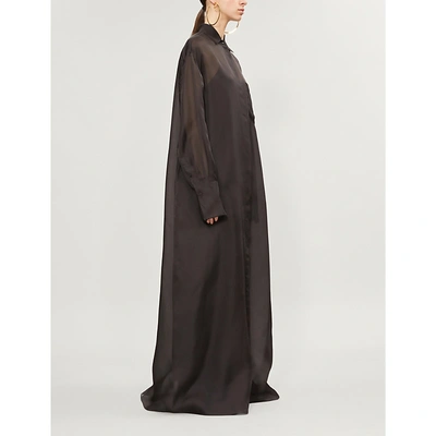 Shop The Row Siena Oversized Silk-organza Dress In Black