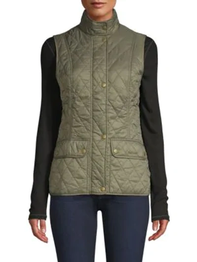 Shop Barbour Core Essentials Otterburn Quilted Vest In Olive