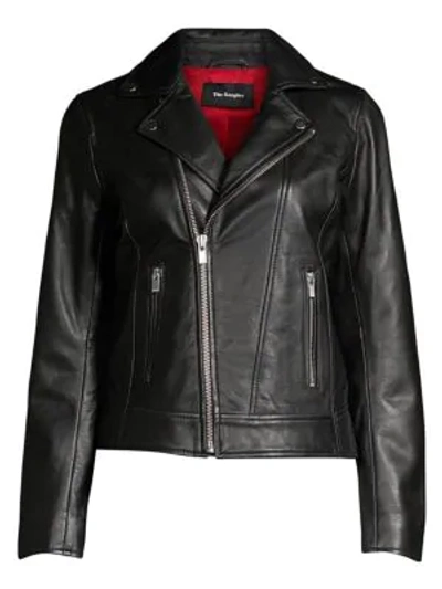 Shop The Kooples Moto Leather Jacket In Black