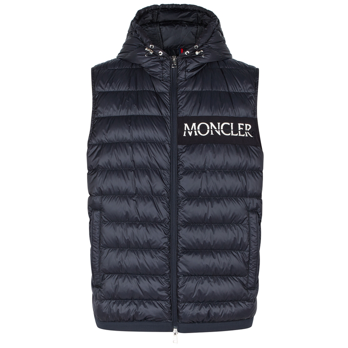 Moncler Laruns Navy Quilted Shell Gilet | ModeSens