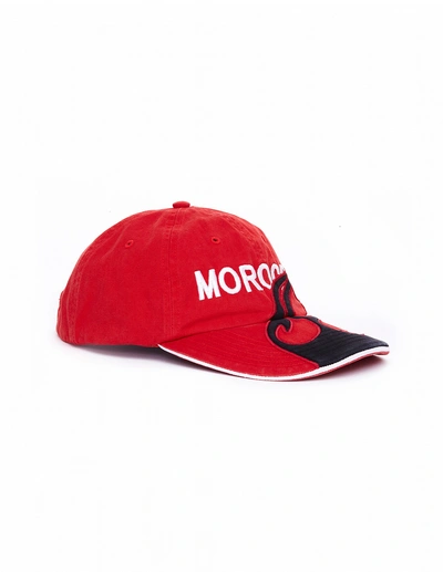 Shop Vetements Embroidered Cap Morocco In Red