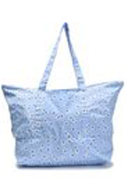 Shop Ganni Fairmount Printed Shell Tote In Light Blue