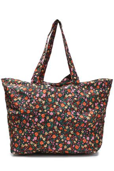 Shop Ganni Printed Shell Tote In Orange