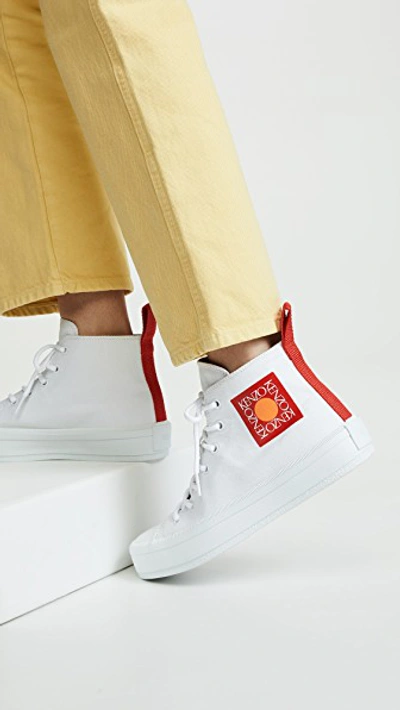 Shop Kenzo K-street Sneakers In White