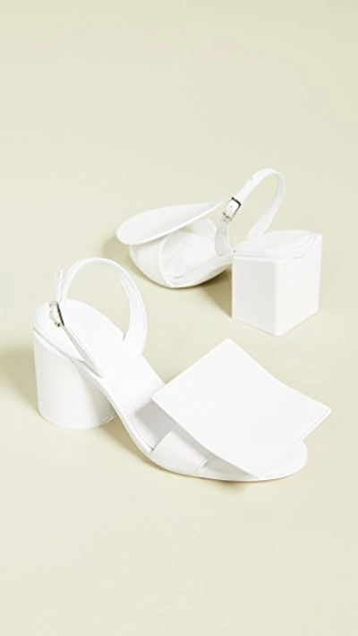 Shop Jacquemus Les Rond Carre Sandals In White