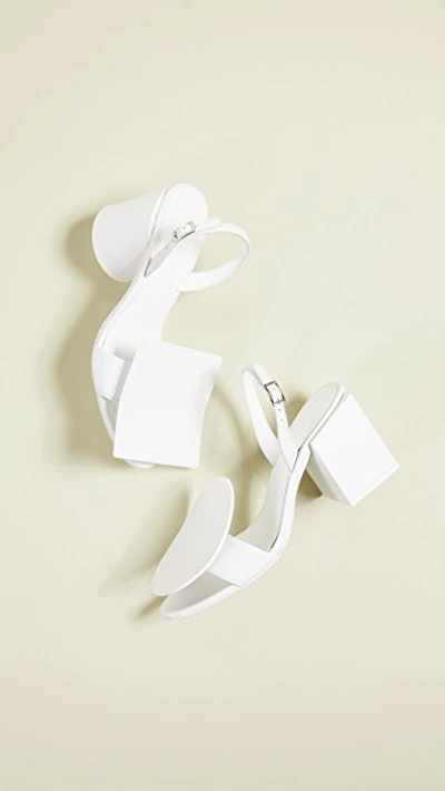 Shop Jacquemus Les Rond Carre Sandals In White