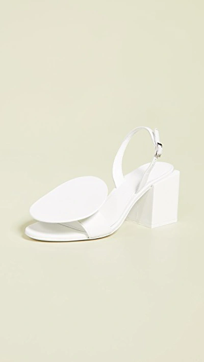 Shop Jacquemus Les Rond Carre Sandals In White