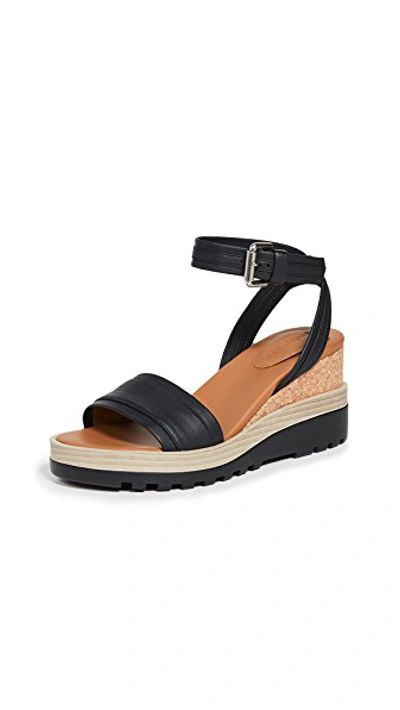 Shop See By Chloé Robin Wedge Sandals In Black