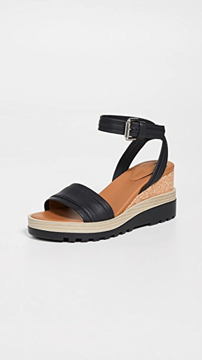 Shop See By Chloé Robin Wedge Sandals In Black