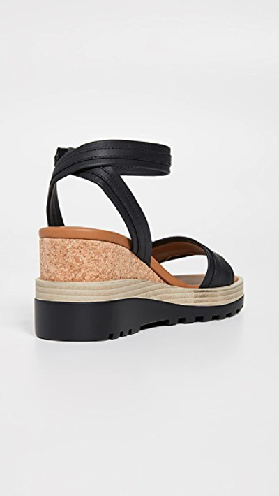 See By Chloé Robin Leather Platform Wedge Sandals In Black | ModeSens