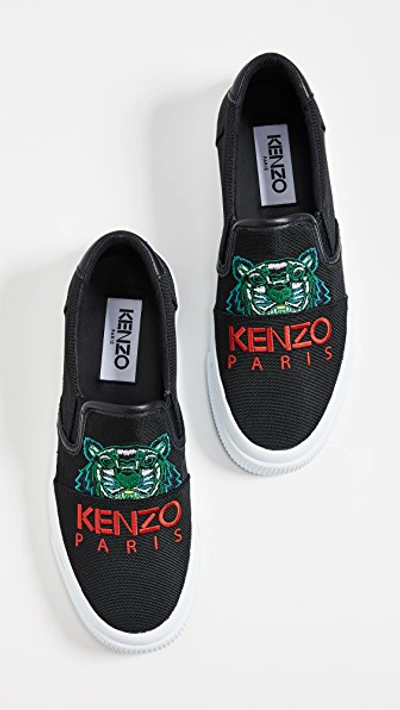 Shop Kenzo K-skate New Tiger Sneakers In Black