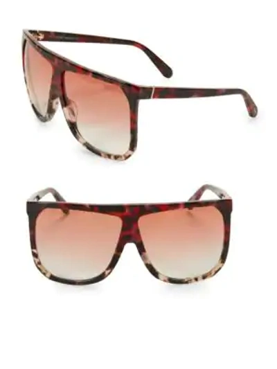 Shop Loewe Lw40001i 63mm Square Aviator Sunglasses In Red Tortoise