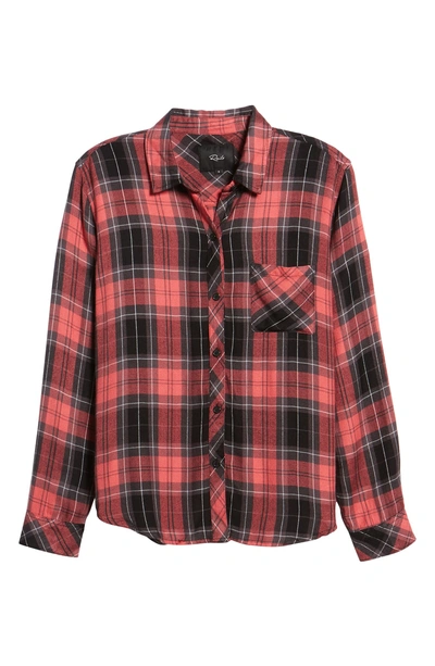 Shop Rails Hunter Plaid Shirt In Scarlet Graphite White