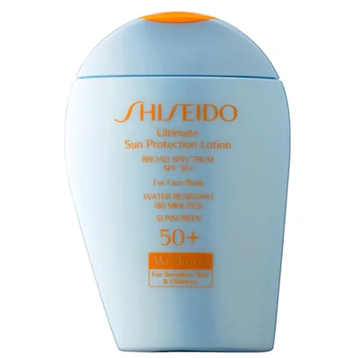 Shop Shiseido Ultra Sun Protection Lotion Broad Spectrum Spf 50+ Wetforce For Sensitive Skin & Children 3.3 oz/ 10