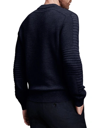 Shop Canada Goose Men's Paterson Heathered Wool Sweater In Navy