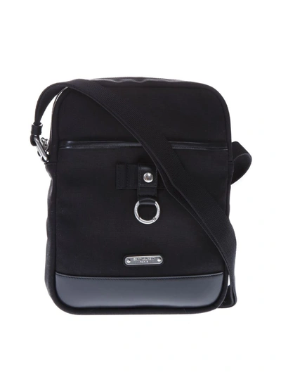Shop Saint Laurent Rivington Black Nylon & Leather Crossbody Bag