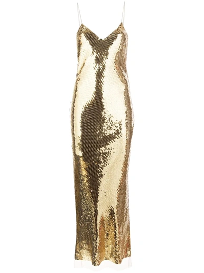 Shop Stella Mccartney Sequinned Cami Dress - Gold